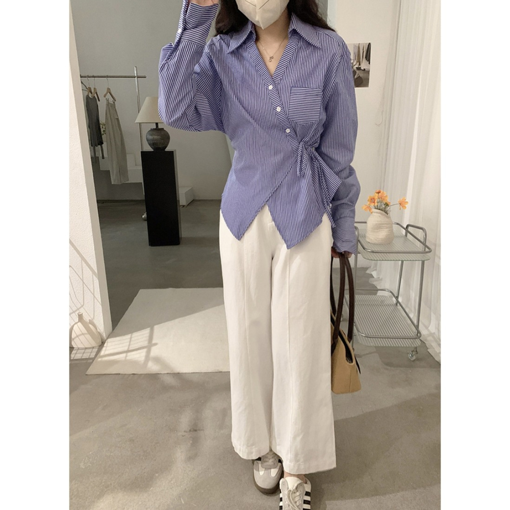 鬆緊腰洗水棉長褲 寬鬆休閒褲 *5色 (M-XL) | kukuta-細節圖2