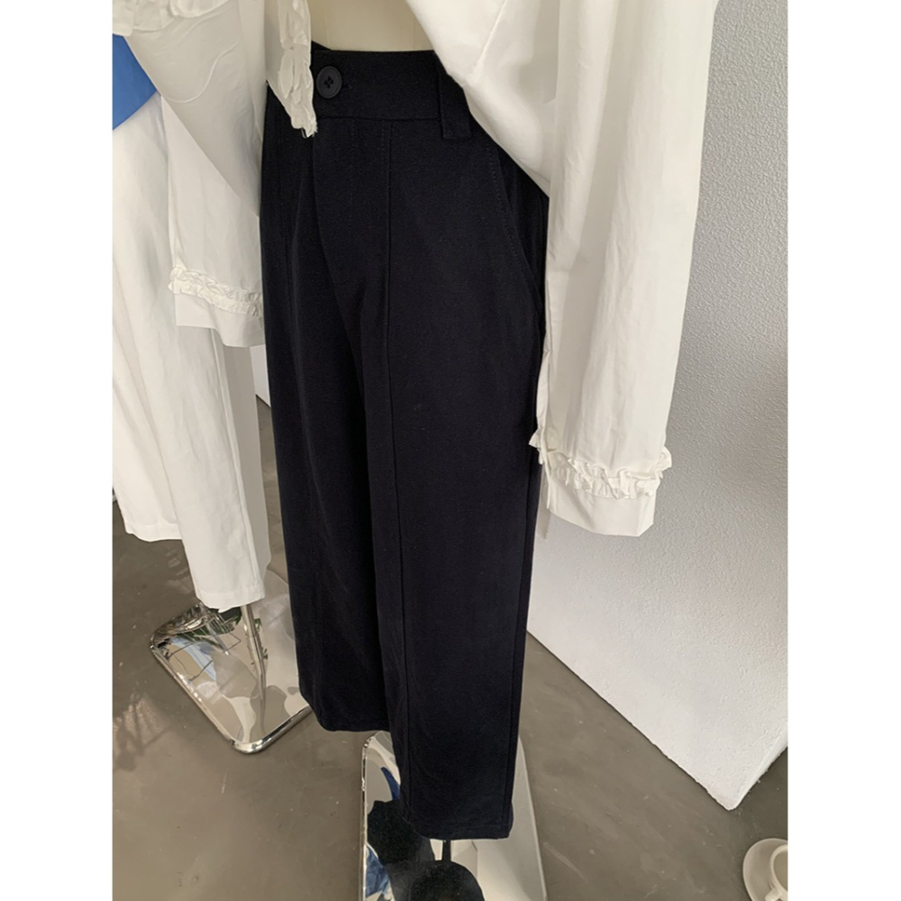 鬆緊腰洗水棉長褲 寬鬆休閒褲 *5色 (M-XL) | kukuta-細節圖5