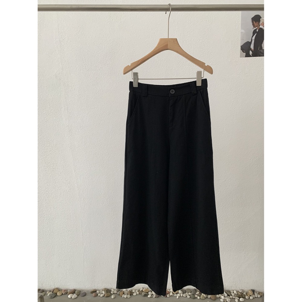 鬆緊腰洗水棉長褲 寬鬆休閒褲 *5色 (M-XL) | kukuta-規格圖9