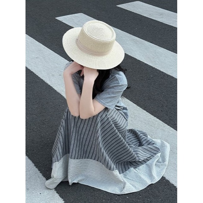 日系復古條紋半身裙 春夏高腰顯瘦A字長裙 氣質垂感傘裙 *2色 | kukuta-細節圖3