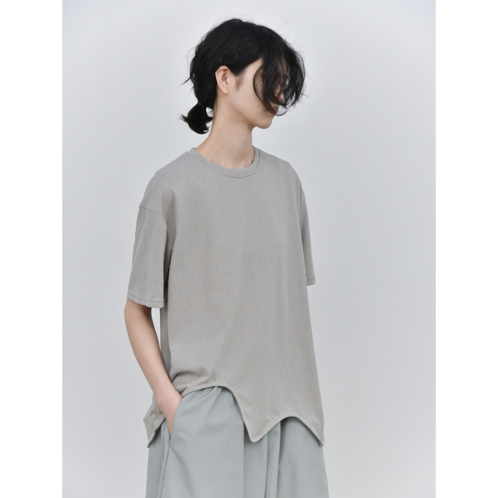 不規則波浪下擺T恤女  寬鬆設計感短袖上衣 *4色 | kukuta-細節圖2