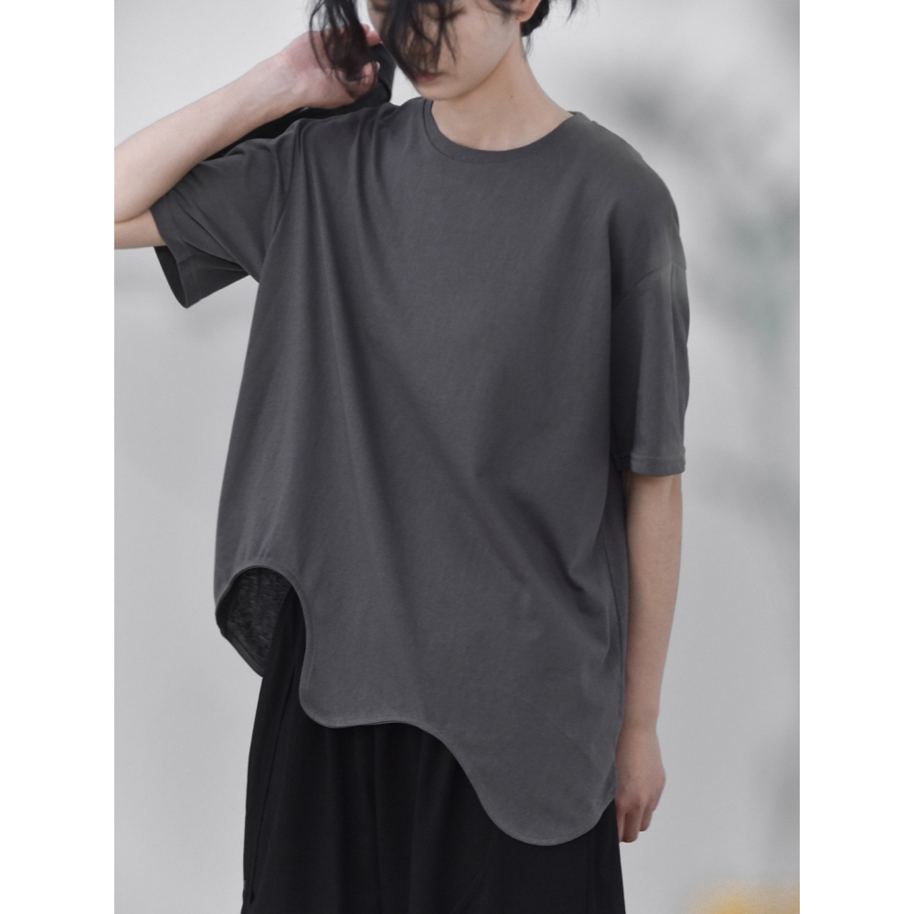 不規則波浪下擺T恤女  寬鬆設計感短袖上衣 *4色 | kukuta-細節圖7