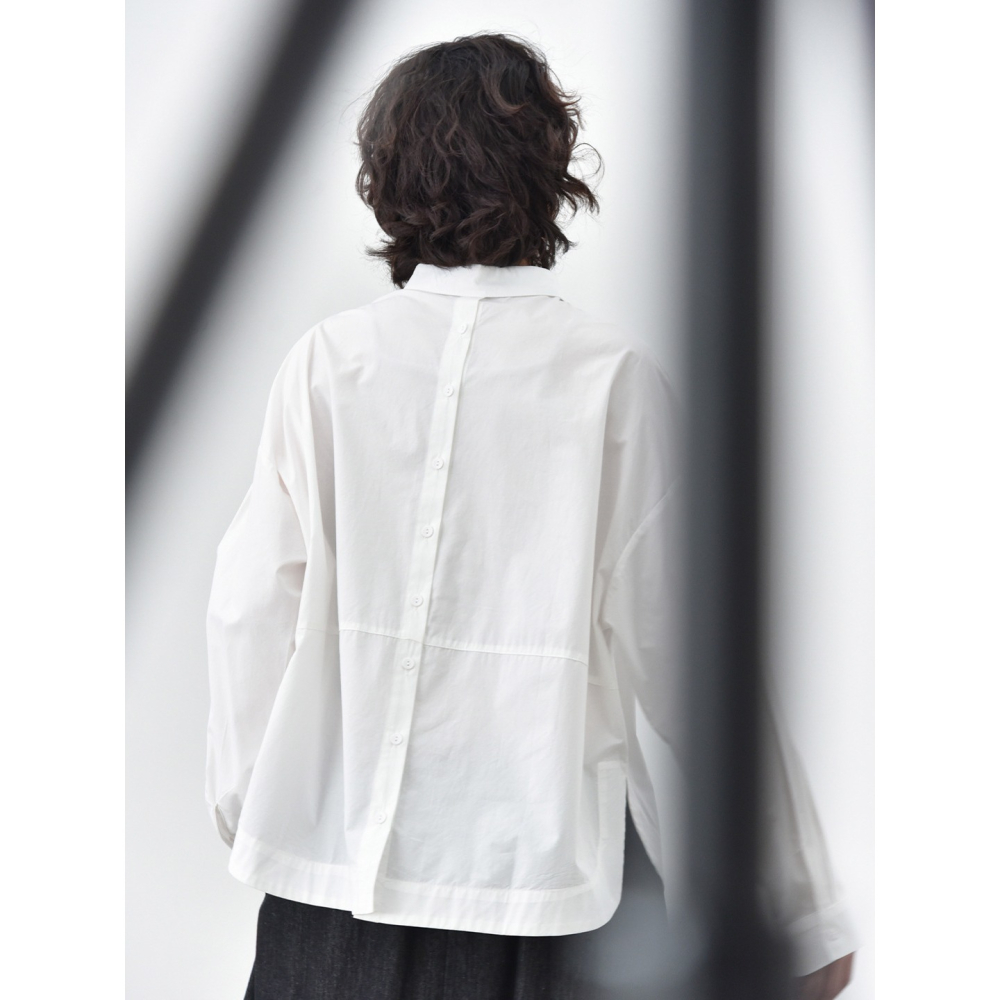 立體口袋設計款襯衫 前後開叉寬鬆百搭上衣 *3色 | kukuta-細節圖2