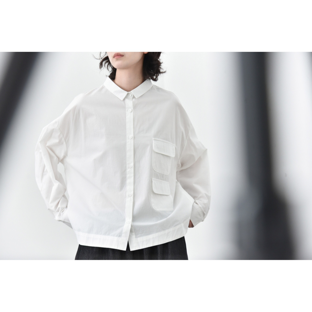 立體口袋設計款襯衫 前後開叉寬鬆百搭上衣 *3色 | kukuta-細節圖5