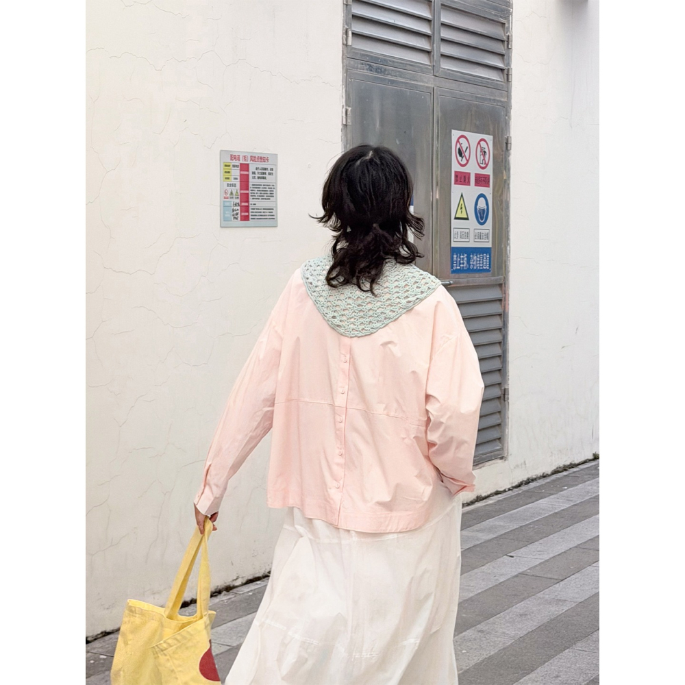 立體口袋設計款襯衫 前後開叉寬鬆百搭上衣 *3色 | kukuta-細節圖6