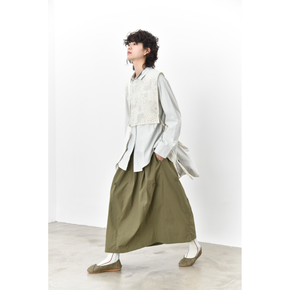 復古小眾設計 後排扣圓領系帶背心 民族風圖騰披肩 *2色 | kukuta-細節圖2