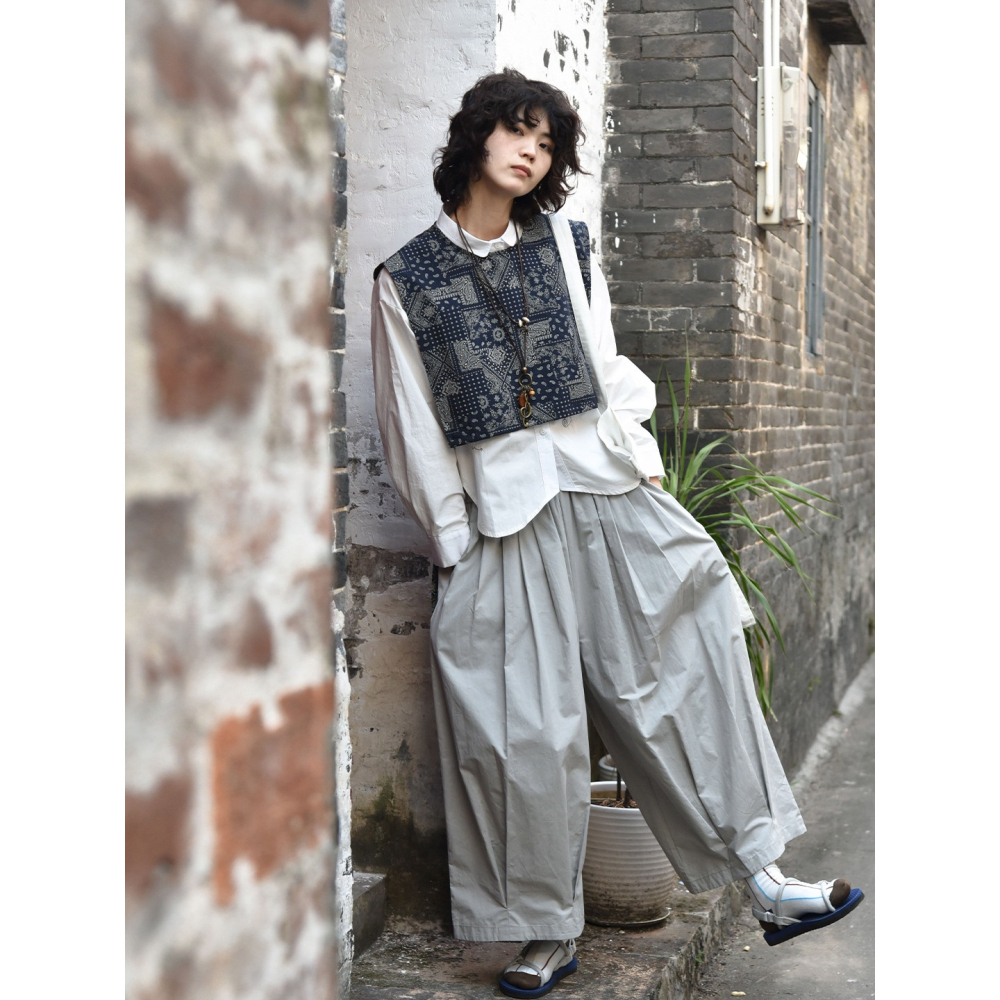 復古小眾設計 後排扣圓領系帶背心 民族風圖騰披肩 *2色 | kukuta-細節圖5