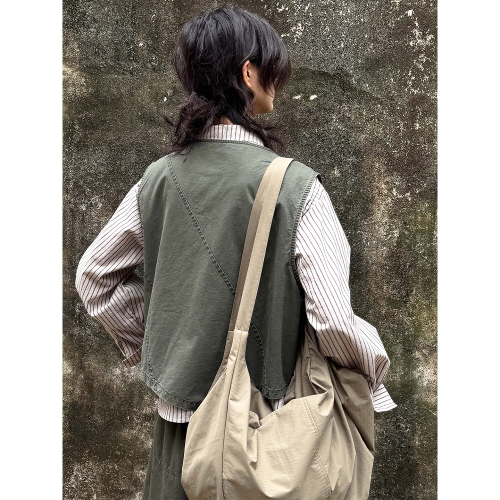 小眾日系復古馬甲 不規則做舊洗褪設計背心 *3色 | kukuta-細節圖2