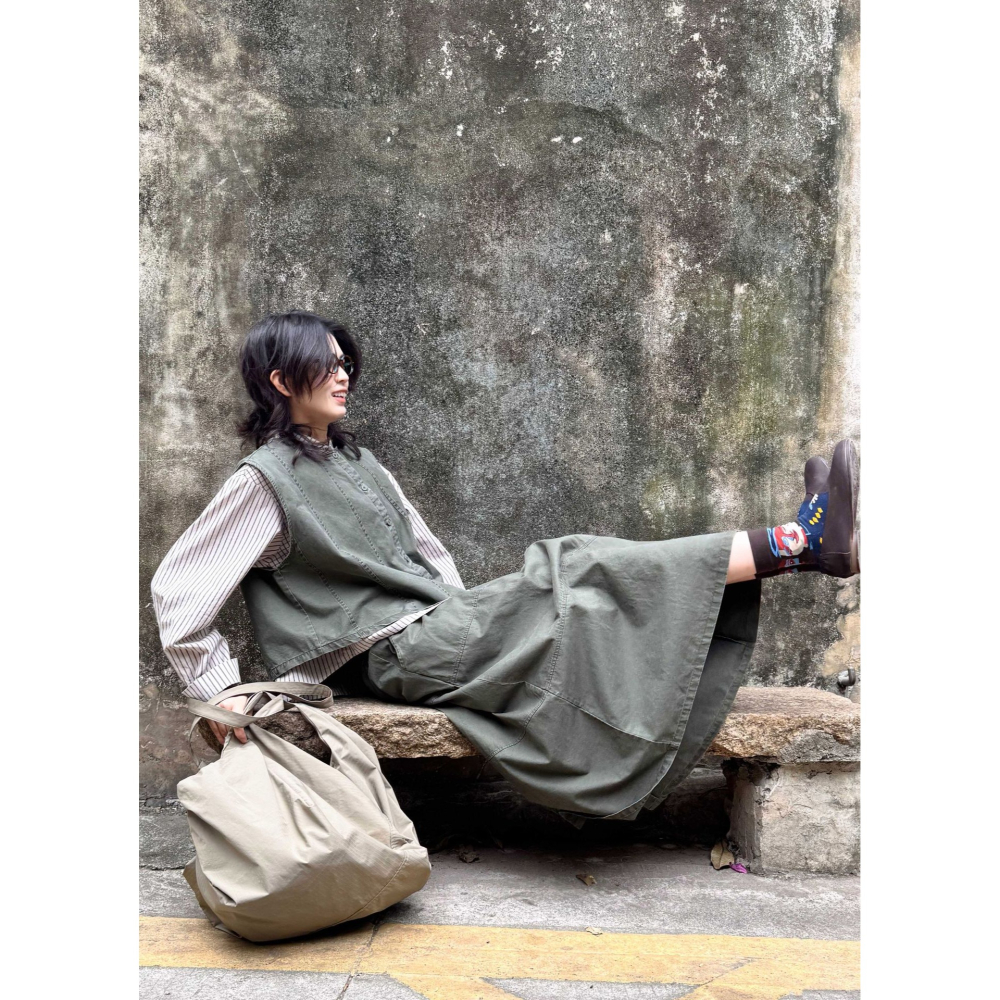 小眾日系復古馬甲 不規則做舊洗褪設計背心 *3色 | kukuta-細節圖5