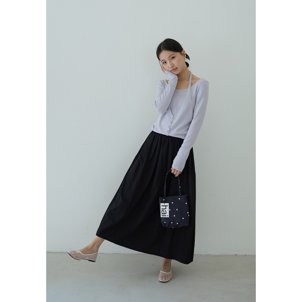 日系壓摺設計長裙 高腰寬鬆顯瘦氣質半身裙 *4色 | kukuta-細節圖5