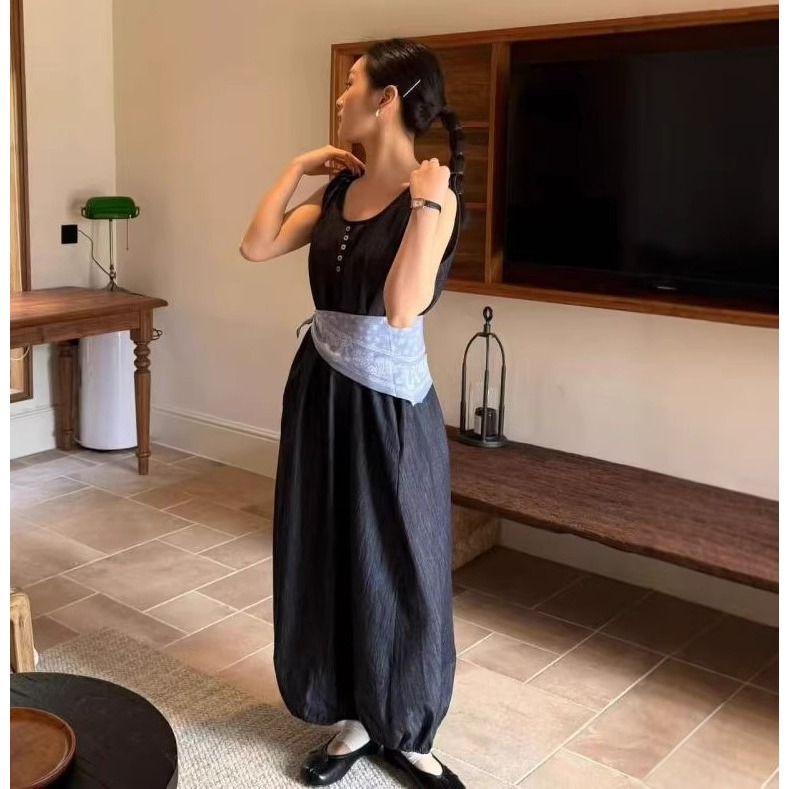 簡約正反兩穿背心裙 中長款氣質連身裙 *2色 | kukuta-細節圖2