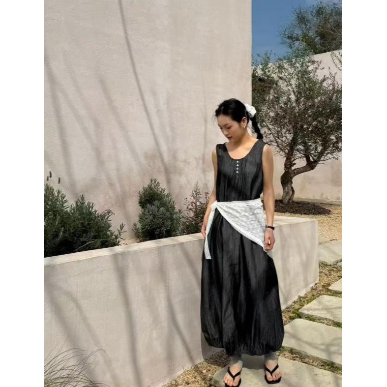 簡約正反兩穿背心裙 中長款氣質連身裙 *2色 | kukuta-細節圖5