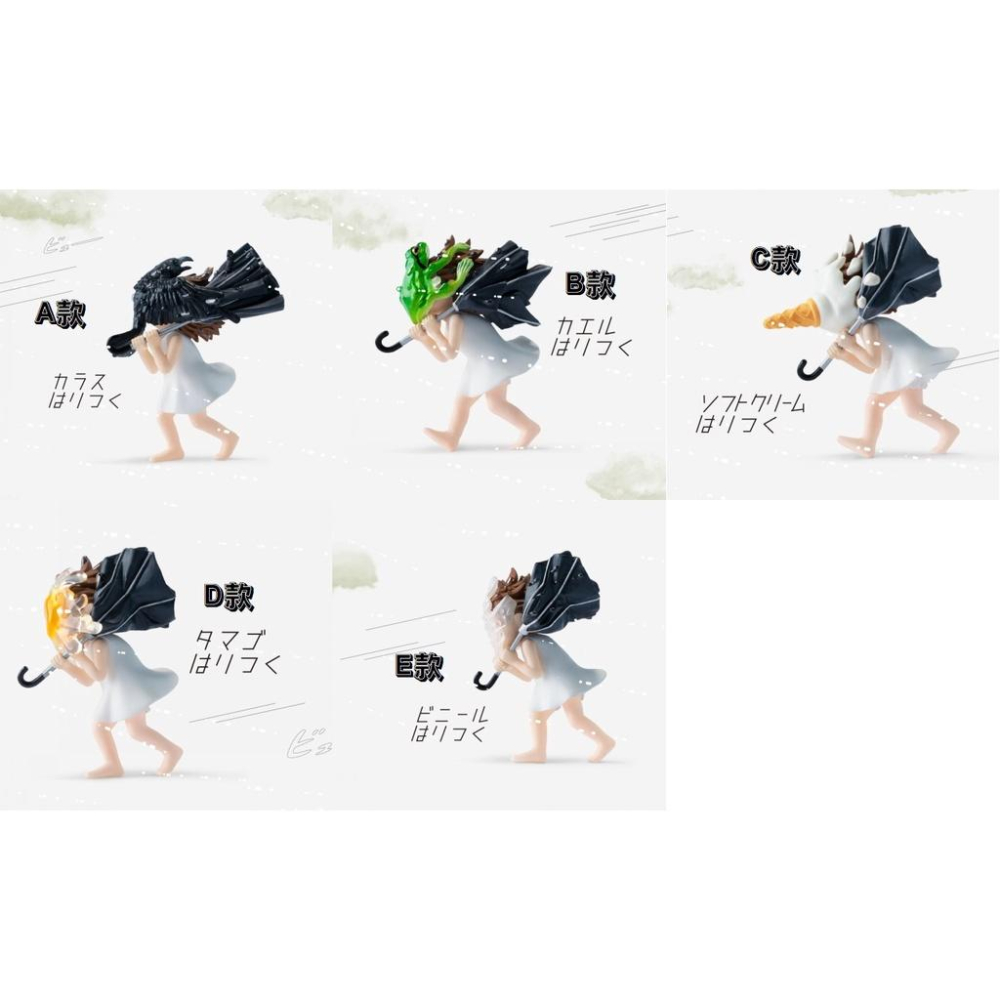 【M.M小舖】『現貨』 熊貓之穴 轉蛋 扭蛋 刮風日公仔 颱風天 颳大風 颳風 外出 颶風 全5款-細節圖2