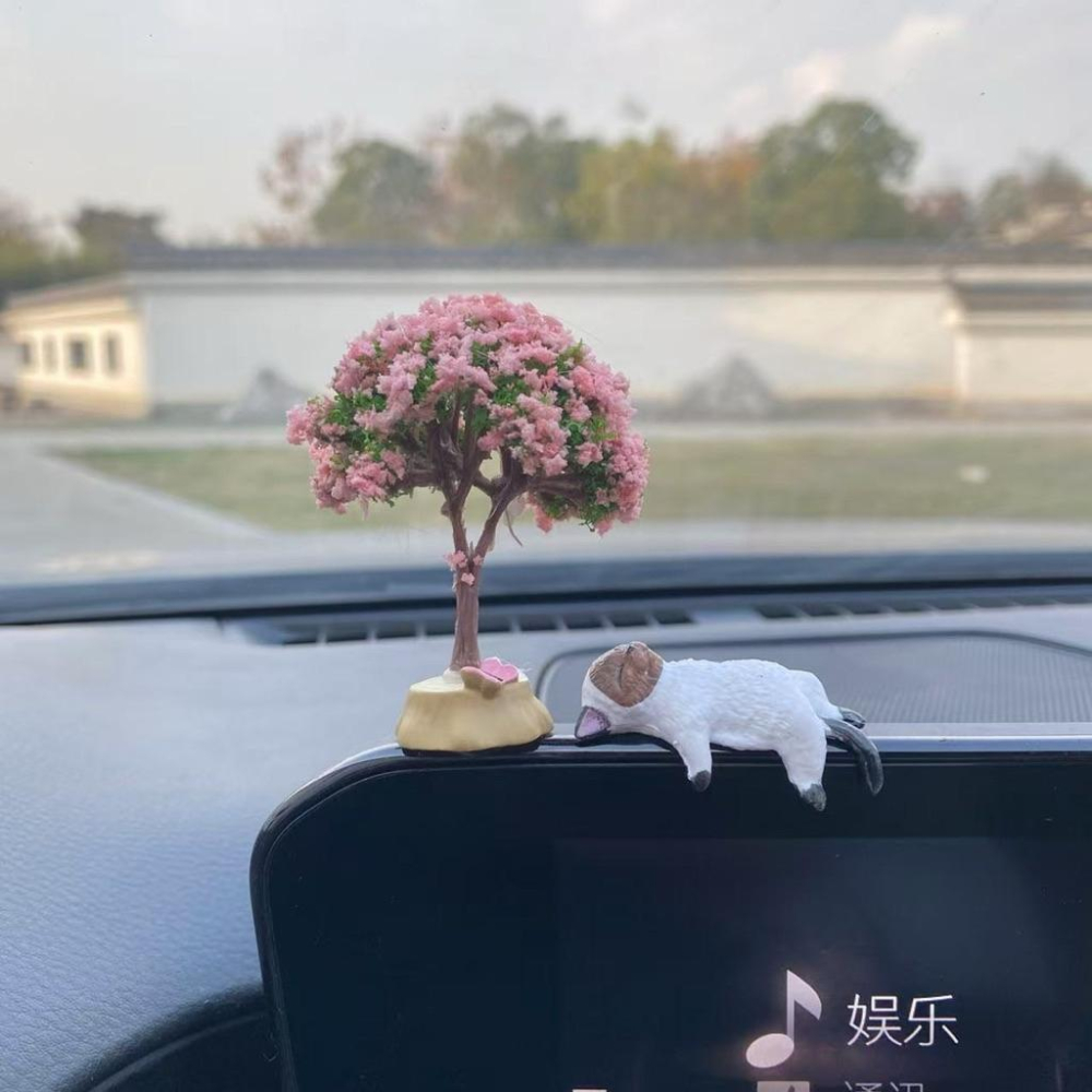 姚兔🐰（現貨當日出貨）[臺灣熱賣] 可愛超萌貓咪汽車屏幕擺件車載中控顯示屏公仔車內卡通裝飾玩偶-細節圖3