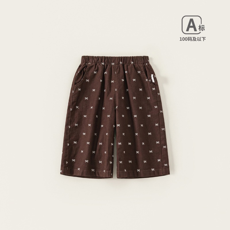 【春季女童童裝】蝴蝶結休閒寬鬆闊腿褲 女寶寶褲子 兒童長褲 洋氣春裝 73-100-規格圖1