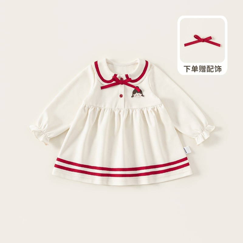 【春季女童童裝】蝴蝶結娃娃裙 兒童連衣裙 女寶寶公主裙 春裝童裝 73-110-規格圖1