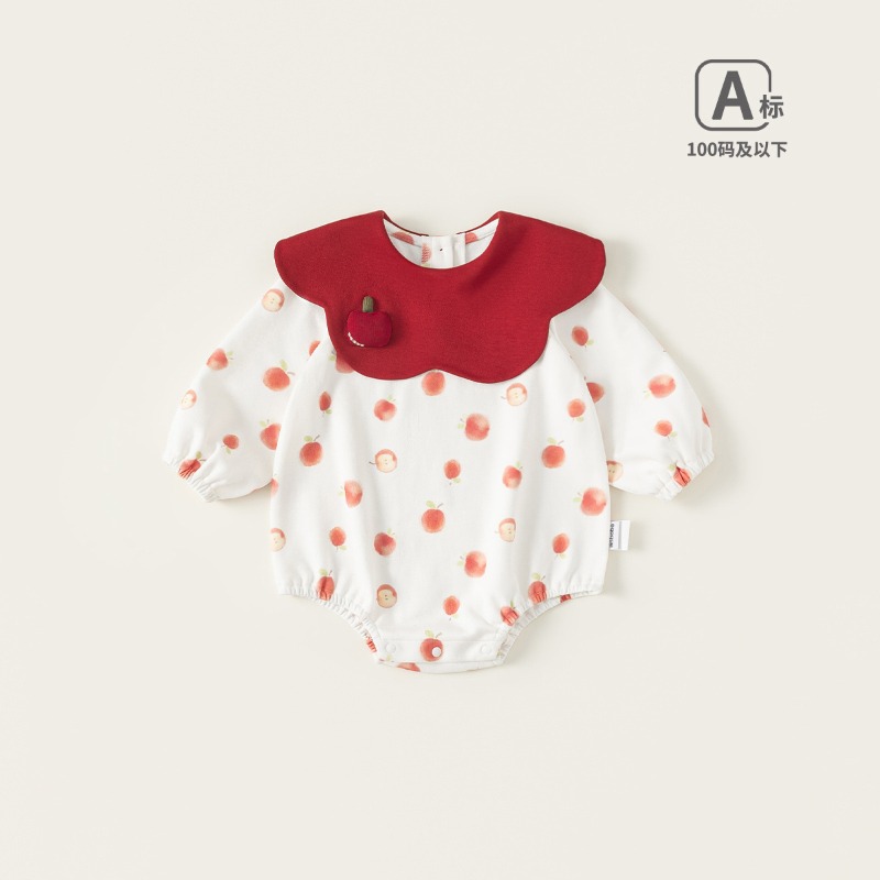 【春季嬰幼兒童裝】童裝春季新款花瓣領女寶寶衣服 嬰幼兒包屁衣 女童哈衣 兒童爬服 66-100-規格圖1