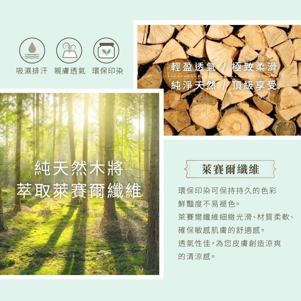 台灣製造 萊賽爾纖維印花床包/鋪棉兩用被套/萊塞爾纖維床單/天絲床包-細節圖2