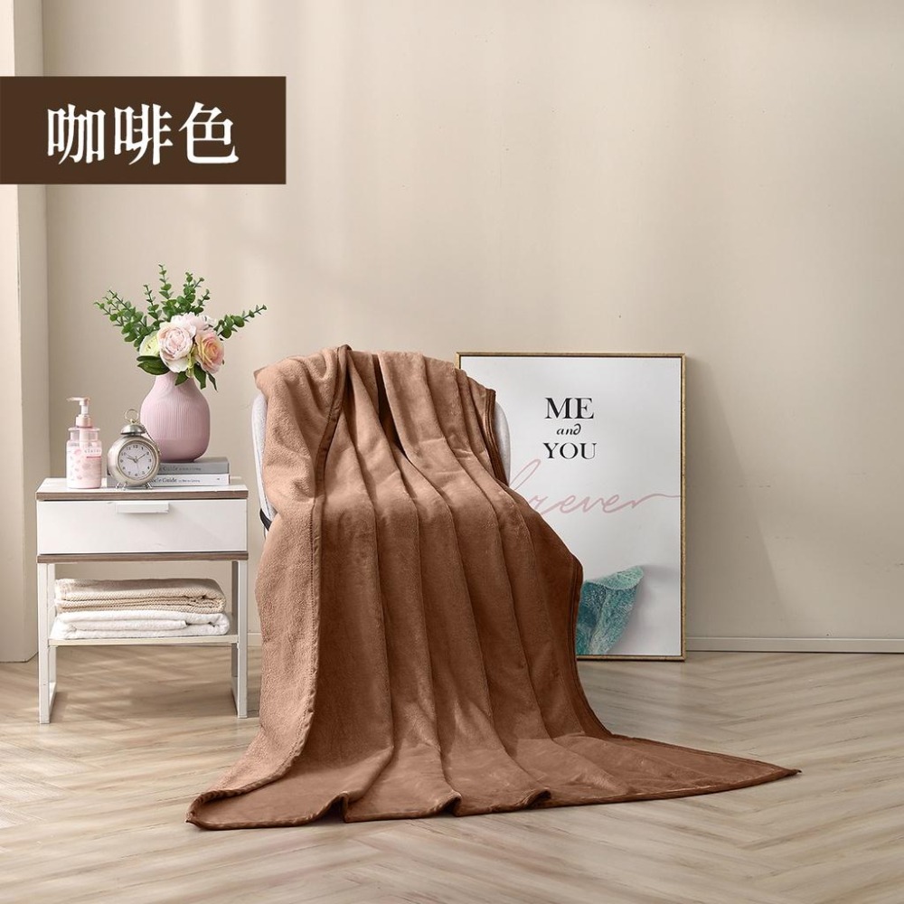 【藍貓BlueCat】法蘭絨毛毯被 純色羊羔絨毯 法蘭絨毯超柔  暖暖被 保暖毯 毯子 被子-細節圖3