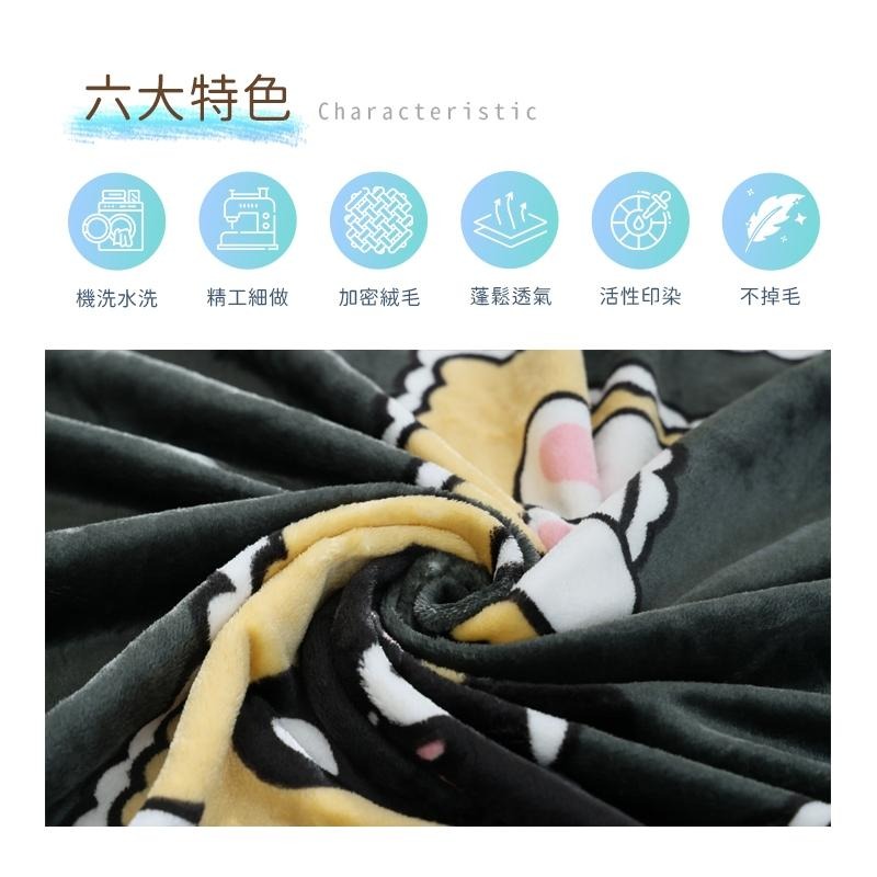 【藍貓BlueCat】雙面親膚牛奶絨 法蘭絨保暖被毯  保暖毯 法蘭絨毯 羊羔絨毯 毛毯 毯子【夢幻樂園】-細節圖3