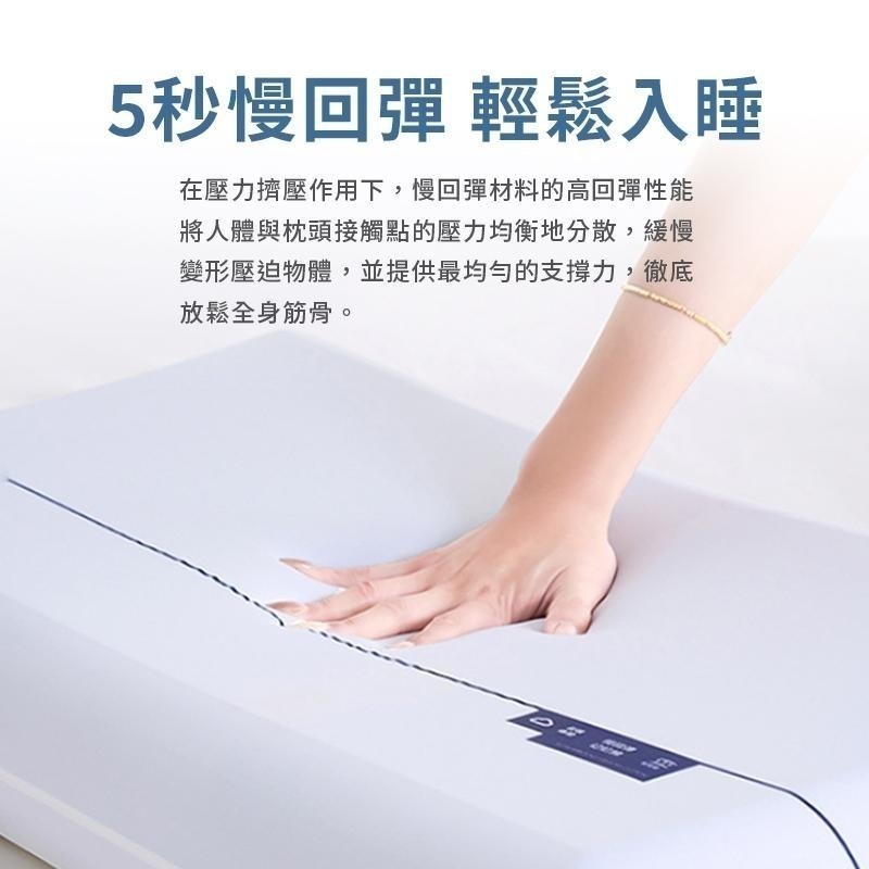 【藍貓BlueCat】慢回彈雙芯記憶枕 慢回彈 記憶棉枕 雙枕芯設計 記憶枕 柔軟支撐 控溫枕面-細節圖7