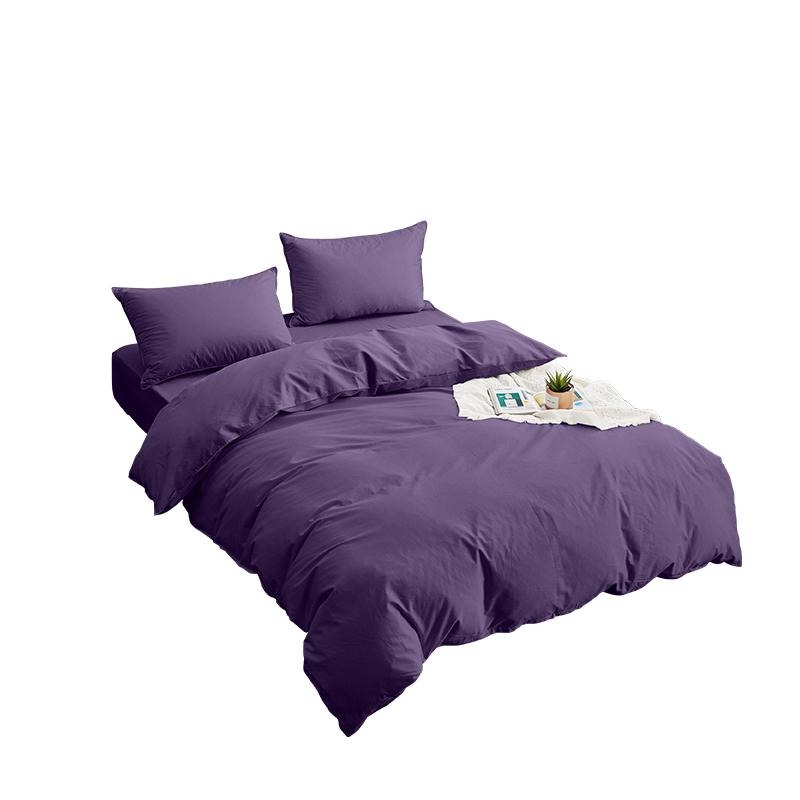 台灣製造－經典素色床包被套組-深紫色-細節圖2