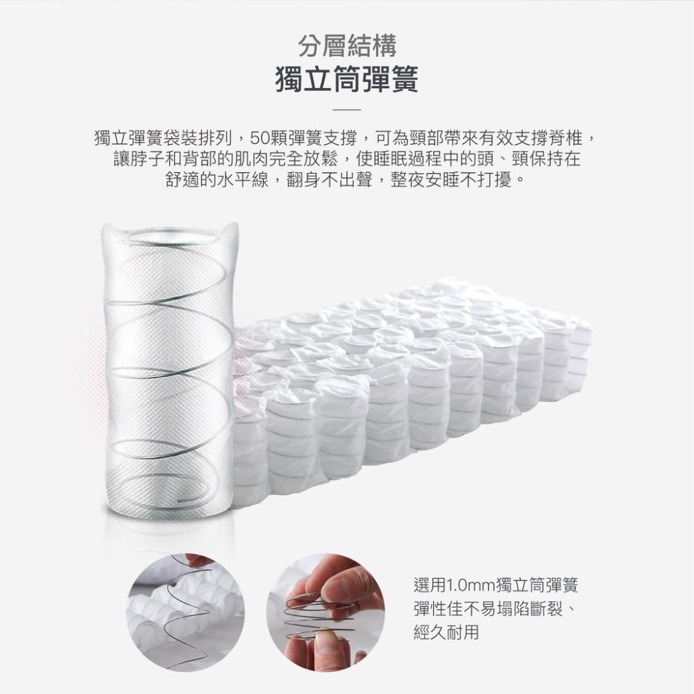 【藍貓BlueCat】萊賽爾獨立筒枕頭/飯店枕/民宿枕/日本大和防螨抗菌枕頭-細節圖4