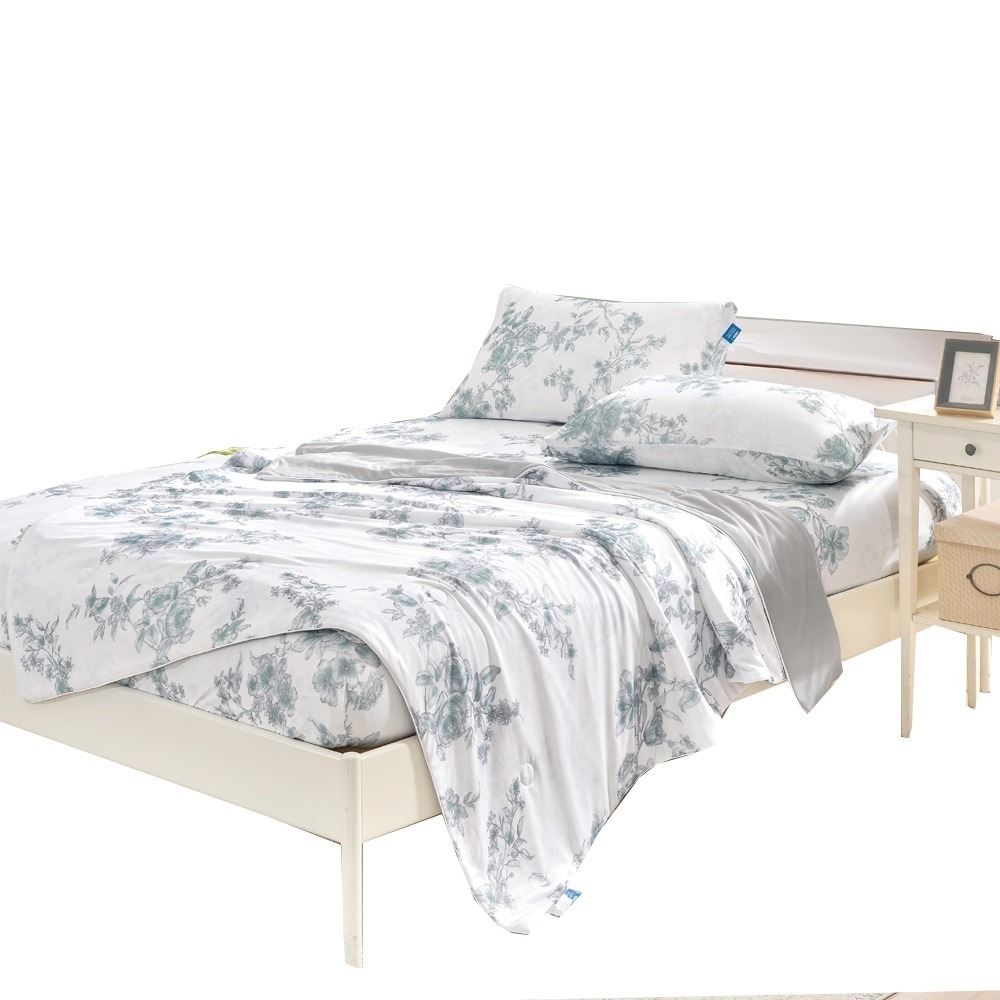 【藍貓BlueCat】極致涼感冰絲床包  床包組 涼被床包組 QMAX涼感認證 冰絲床包 床包 涼感床包 親膚冰絲床包-細節圖2