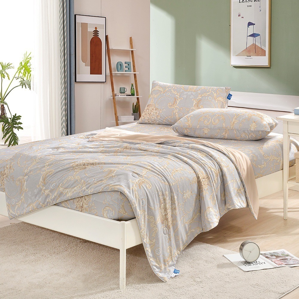 【藍貓BlueCat】極致涼感冰絲床包  床包組 涼被床包組 QMAX涼感認證 冰絲床包 床包 涼感床包 親膚冰絲床包-規格圖10