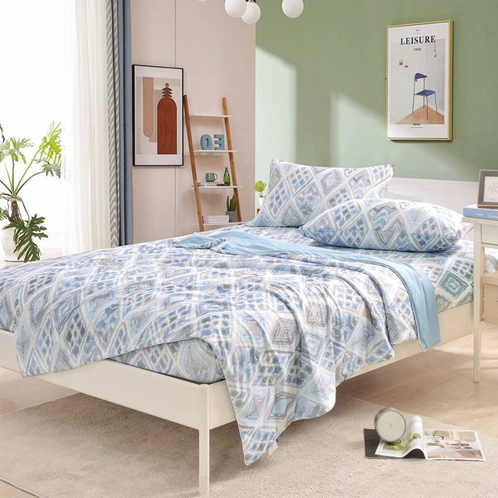 【藍貓BlueCat】極致涼感冰絲床包  床包組 涼被床包組 QMAX涼感認證 冰絲床包 床包 涼感床包 親膚冰絲床包-規格圖10