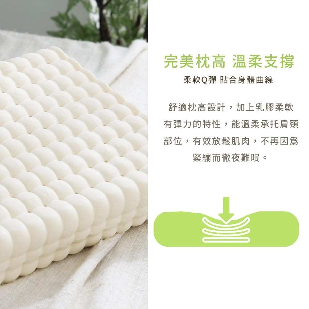 【藍貓BlueCat】天然乳膠枕 彈力支撐 乳膠枕 枕頭 民宿愛用枕頭/記憶枕/護頸枕 防螨-細節圖3