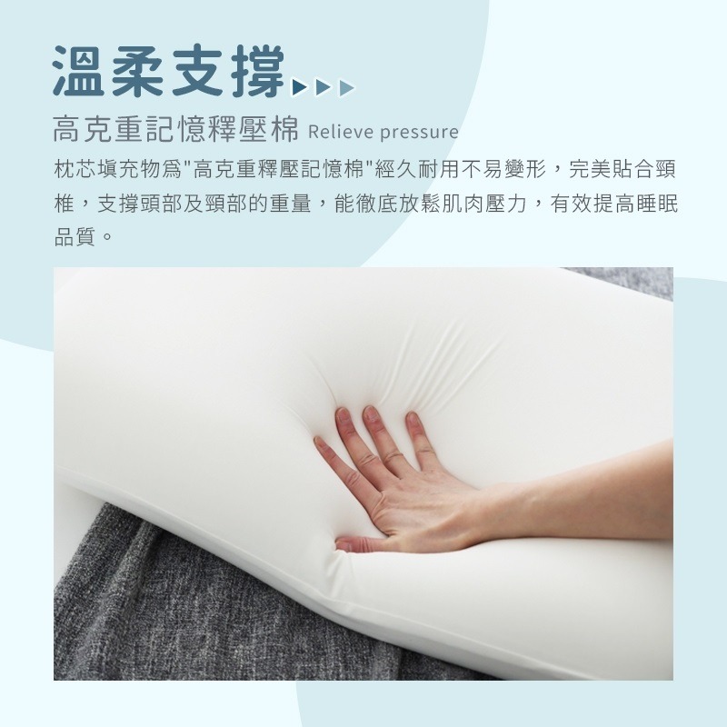 【藍貓BlueCat】涼感 親水綿記憶枕 麵包枕 涼感枕頭 記憶枕 平面麵包型 親水綿-細節圖5