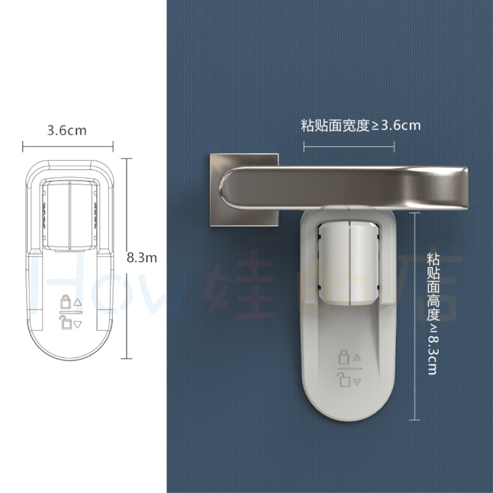 【How娃的店】 新款 防開門神器 防寵物開門神器  兒童安全鎖 兒童門把安全鎖防開門 兒童鎖 安全鎖 抽屜鎖 安全扣-細節圖4