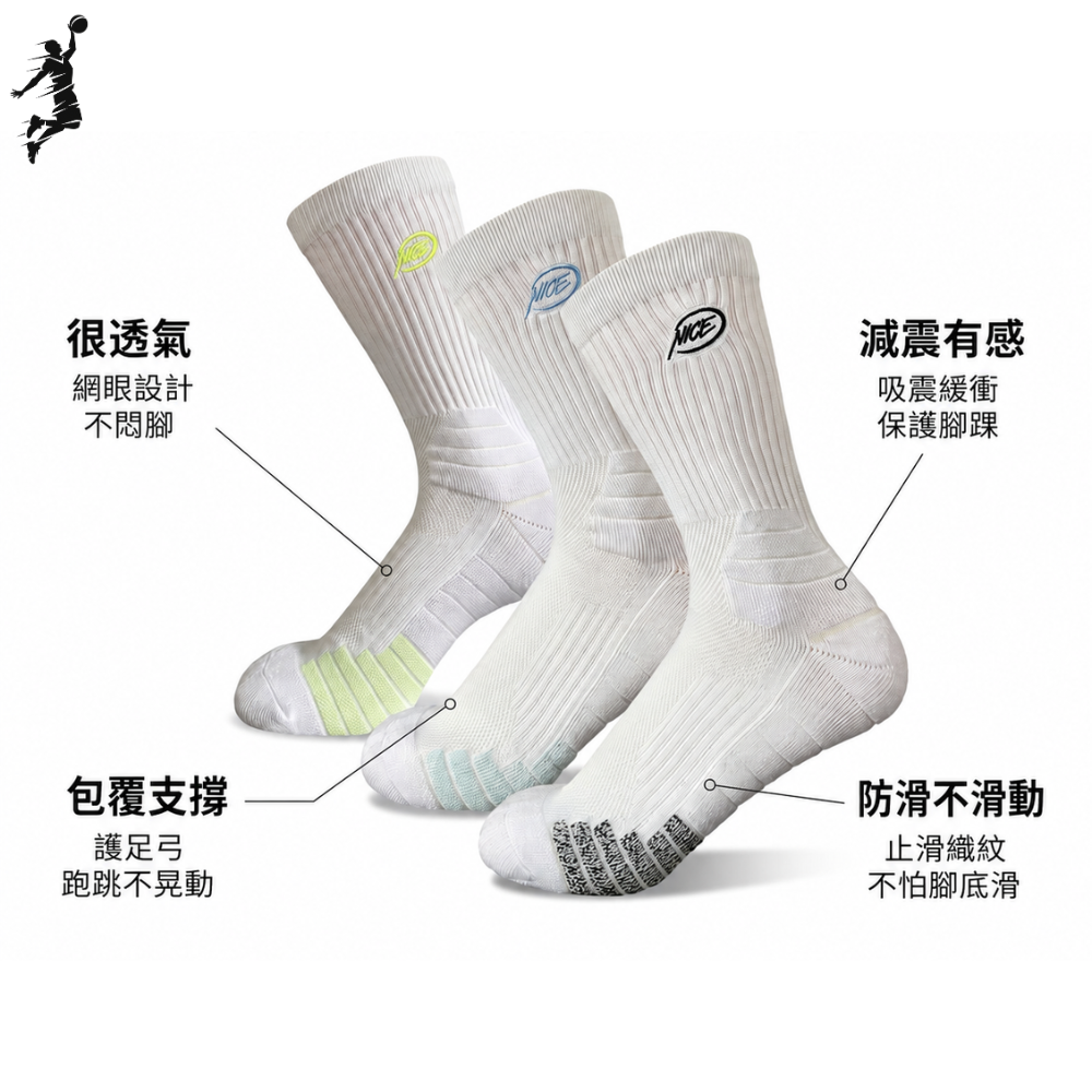 【登星體育】nice超舒服!!籃球運動襪 實戰籃球襪 運動襪 排球襪 排汗襪 長襪-細節圖3