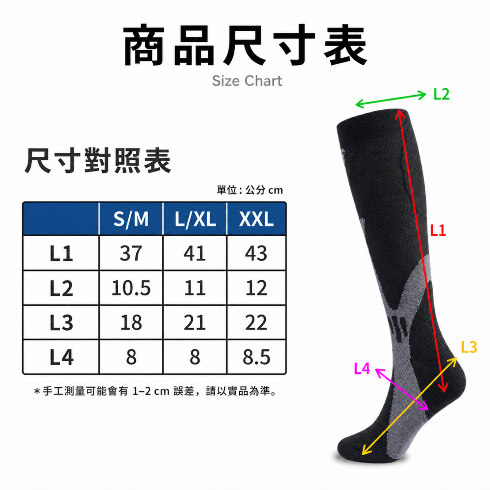 超紓壓!! 小腿壓縮運動襪 減輕腿部沉重與腫脹感 久站長跑減壓舒張壓力襪 易排汗防臭運動長襪 彈性襪-細節圖3