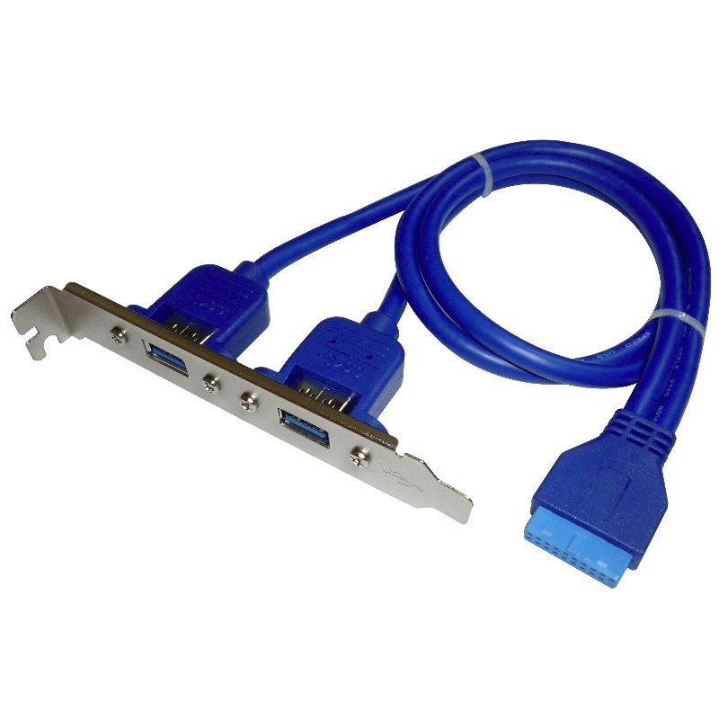 【MartWin】USB 3.0 19Pin - 2AF機箱後擋板連接線-規格圖1