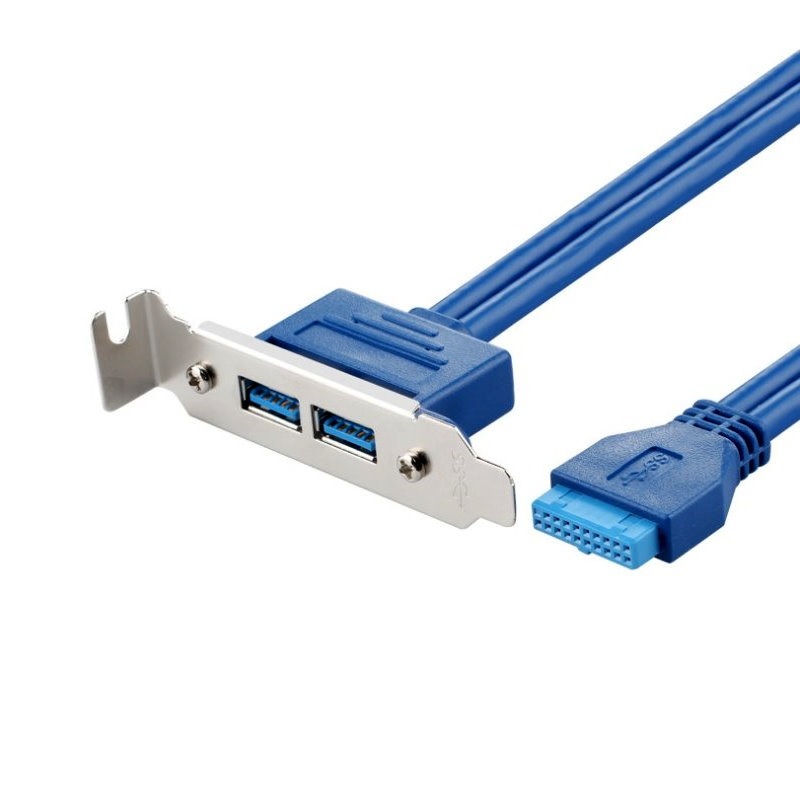 【MartWin】USB 3.0 19Pin - 2AF機箱後擋板連接線-規格圖1
