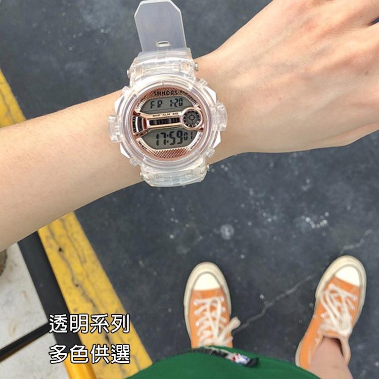 現 SHHORS 圓形透明錶 手錶 運動手錶 電子錶 錶 冷光有保固 三眼錶 運動錶 學生錶 果凍錶 情人節 禮物-細節圖2