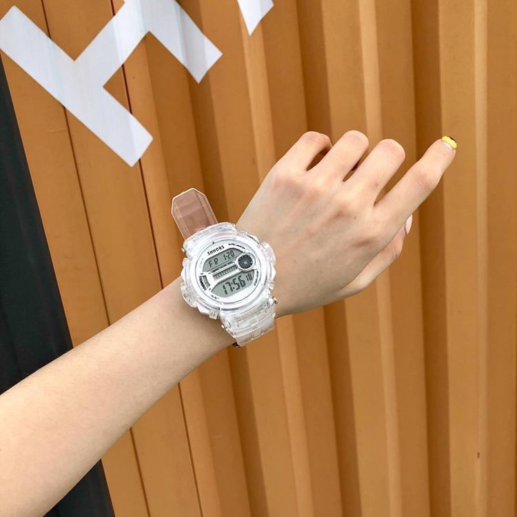 現 SHHORS 圓形透明錶 手錶 運動手錶 電子錶 錶 冷光有保固 三眼錶 運動錶 學生錶 果凍錶 情人節 禮物-細節圖3