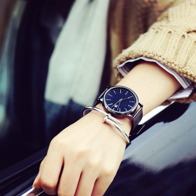 現貨 簡約風格 日曆錶 米蘭錶帶 情侶對錶 閨蜜錶 手錶 錶 鋼錶 學生錶 情侶對錶 簡約錶 飾品 手飾 考試 大學生-細節圖4
