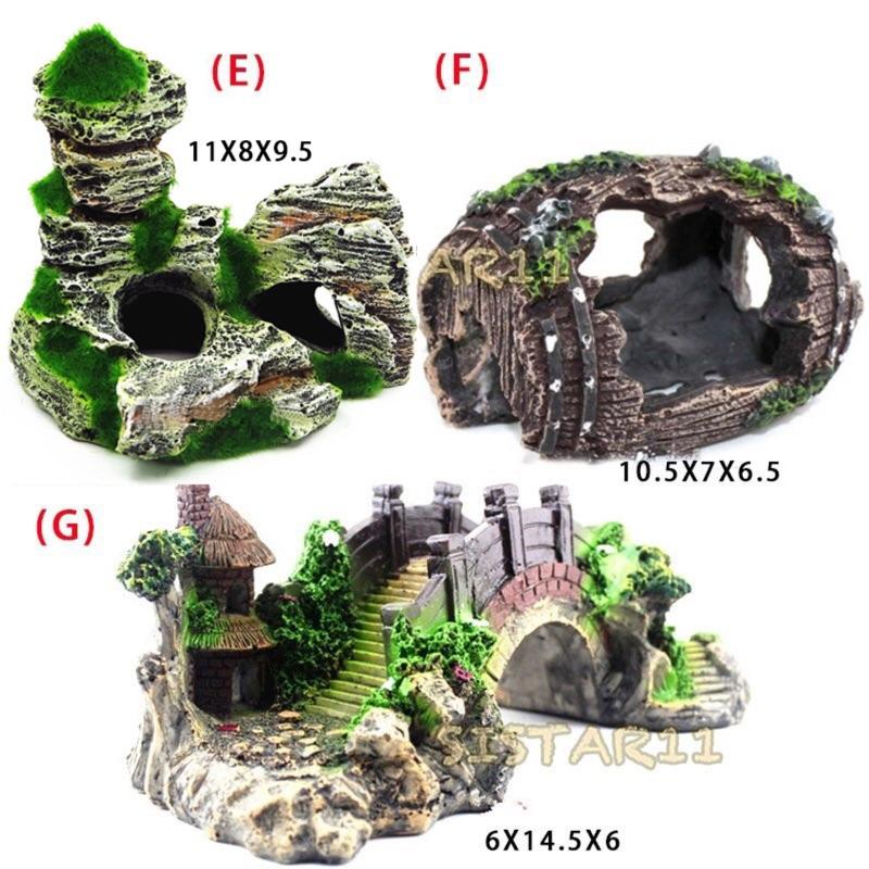 超取包損 迷你水族箱 魚缸 辦公室 水族箱 造景 水草 生長燈 LED 海綿寶寶 鳳梨屋 海盜船 風水 開運 招財-細節圖5