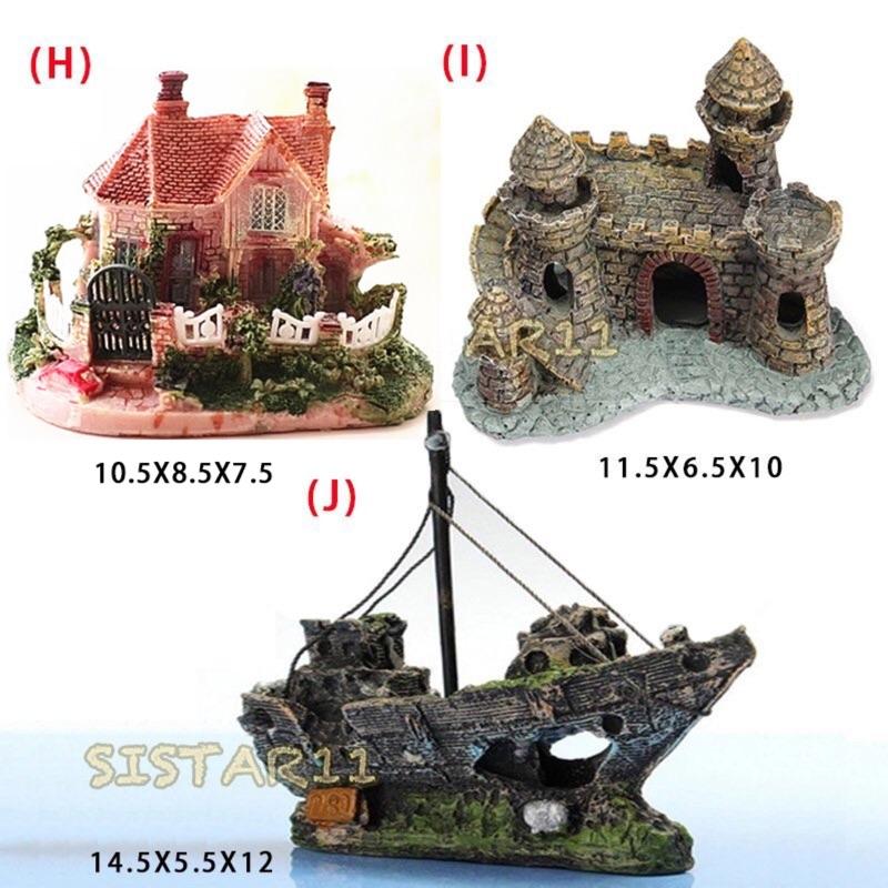 超取包損 迷你水族箱 魚缸 辦公室 水族箱 造景 水草 生長燈 LED 海綿寶寶 鳳梨屋 海盜船 風水 開運 招財-細節圖6