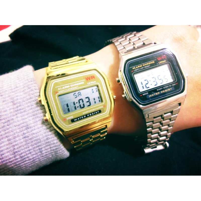 SHHORS 防水 鋼錶帶 爆款 電子錶 復古錶 造型錶 金錶 藍光錶 夜光錶 情人節禮物 手錶 運動錶 夜光 錶 生日-細節圖4