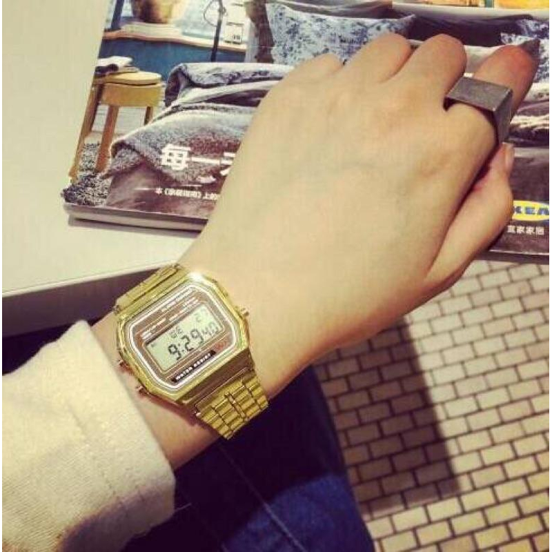 SHHORS 防水 鋼錶帶 爆款 電子錶 復古錶 造型錶 金錶 藍光錶 夜光錶 情人節禮物 手錶 運動錶 夜光 錶 生日-細節圖5