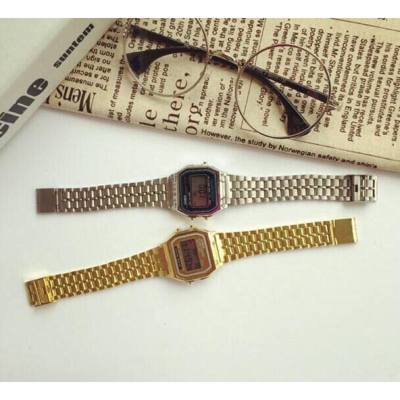 SHHORS 防水 鋼錶帶 爆款 電子錶 復古錶 造型錶 金錶 藍光錶 夜光錶 情人節禮物 手錶 運動錶 夜光 錶 生日-細節圖6