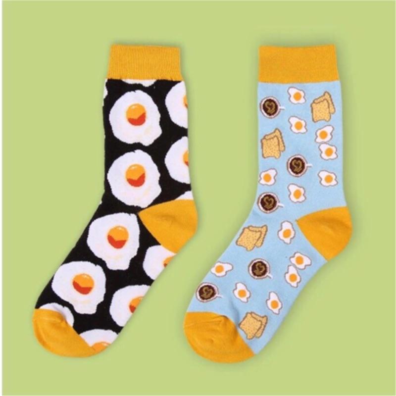 荷包蛋襪 甜甜圈襪 中筒襪 食物襪 長襪 韓國襪 文青襪 日本襪 襪子 早餐襪 運動襪 足球襪 漢堡 機能襪 非 足炭-細節圖2
