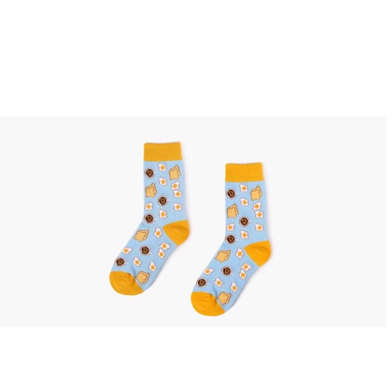 荷包蛋襪 甜甜圈襪 中筒襪 食物襪 長襪 韓國襪 文青襪 日本襪 襪子 早餐襪 運動襪 足球襪 漢堡 機能襪 非 足炭-細節圖3