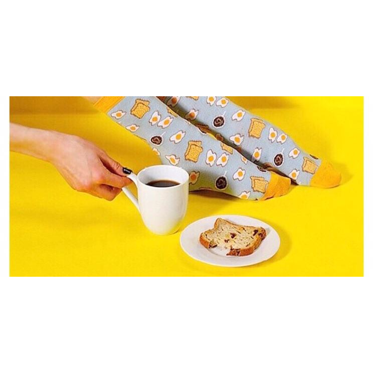 荷包蛋襪 甜甜圈襪 中筒襪 食物襪 長襪 韓國襪 文青襪 日本襪 襪子 早餐襪 運動襪 足球襪 漢堡 機能襪 非 足炭-細節圖5