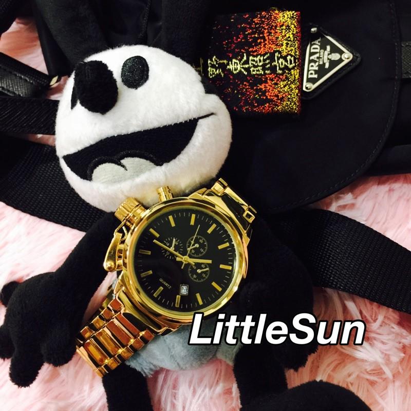 少量現貨到🔥  韓國金錶 韓國錶 金錶 玫瑰金錶 手錶 錶 三眼金錶 大金錶 鋼錶 金鋼錶 三眼錶 日本錶 原宿錶-細節圖3