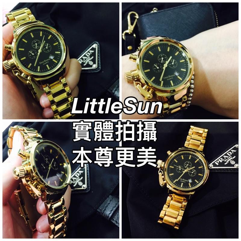 少量現貨到🔥  韓國金錶 韓國錶 金錶 玫瑰金錶 手錶 錶 三眼金錶 大金錶 鋼錶 金鋼錶 三眼錶 日本錶 原宿錶-細節圖6